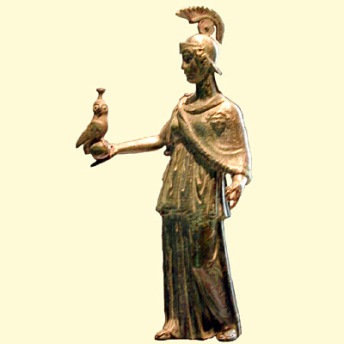 roman goddess minerva with owl